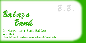 balazs bank business card