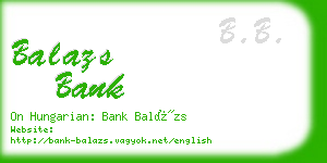 balazs bank business card